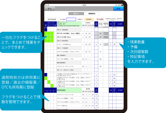 薬歴連動で確実に服薬期間中フォロー