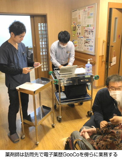 薬剤師は訪問先で電子薬歴GooCoを傍らに業務する
